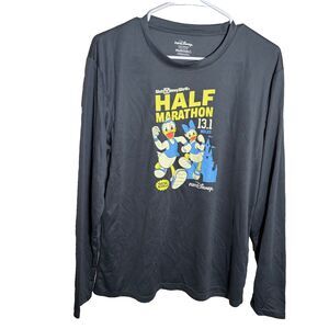 Rundisney Half Marathon Shirt Adult Medium Donald Daisy Gray Long Sleeve 2025